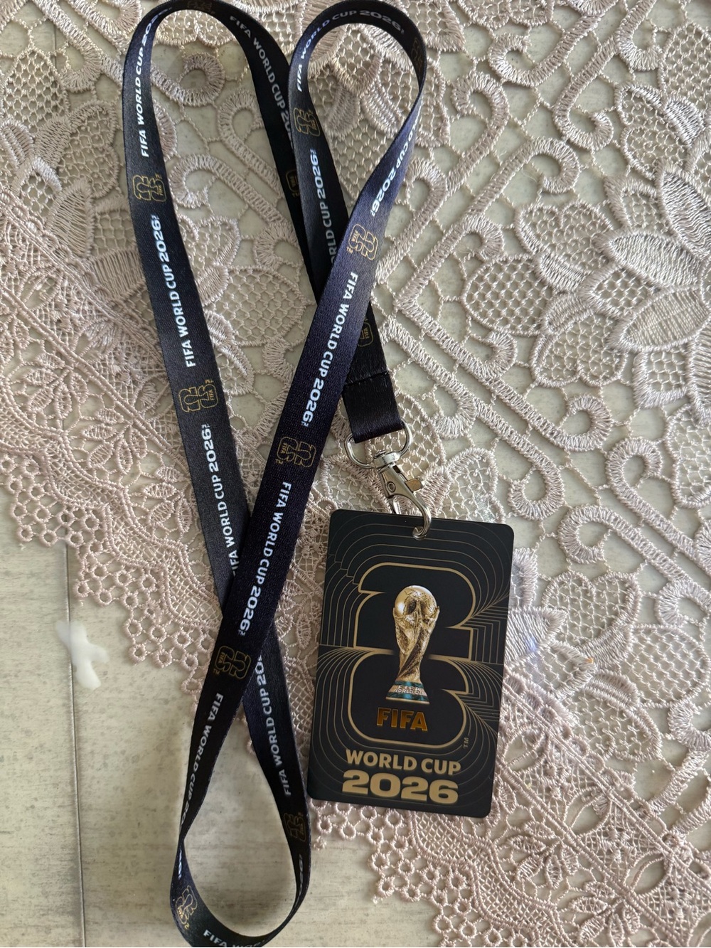 FIFA World Cup 2026 Lanyard with Credential Card - Black & Gold